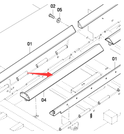 Scraper chain front middle protection part number 