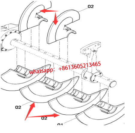 Laying machine 500MM spiral blade, part number D72