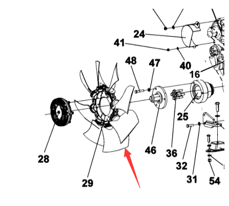 Paving machine cooling fan assembly part number 47