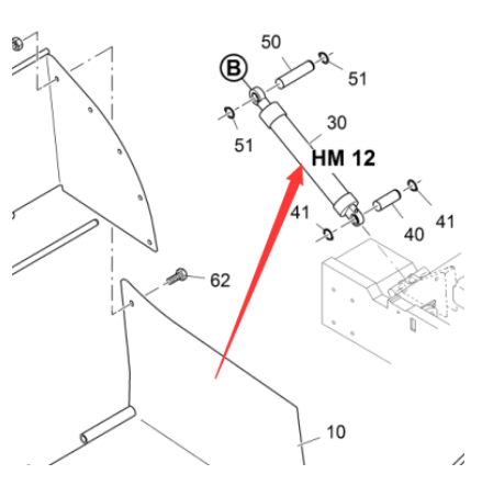 Spreader hopper oil cylinder 2364516