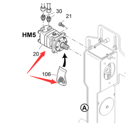 Spreader screw motor, winch motor 2031165