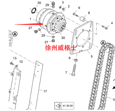 Paver scraper motor reducer part number 2259433
