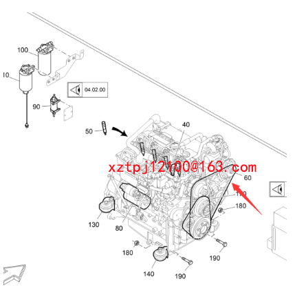 Imported paver engine generator belt 2308685