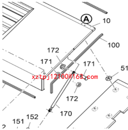 Paver engine hood gas spring 2254162