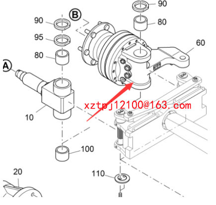 Imported paver walking hydraulic motor 2221657
