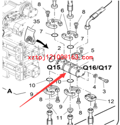 Paver dynamic compaction triple gear pump 96275710