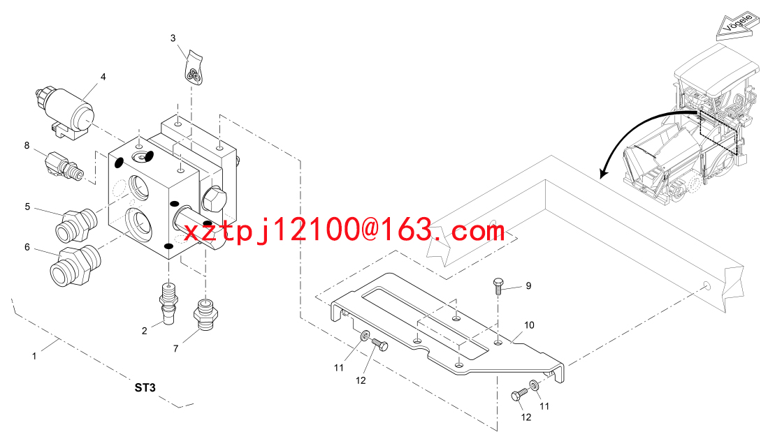 S1300-2 paver VALVE BLOCK 2043276