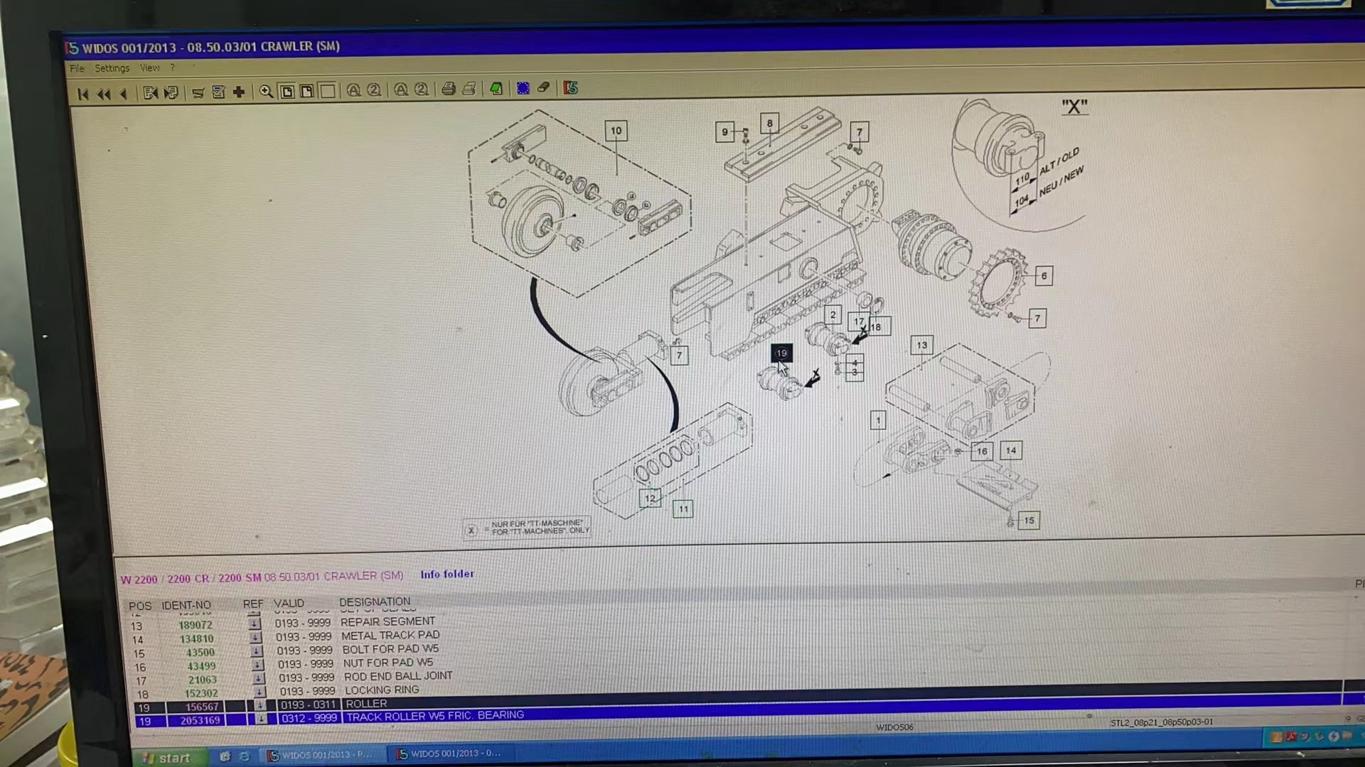 TRACK ROLLER W5 FRIC.BEARING 2053169