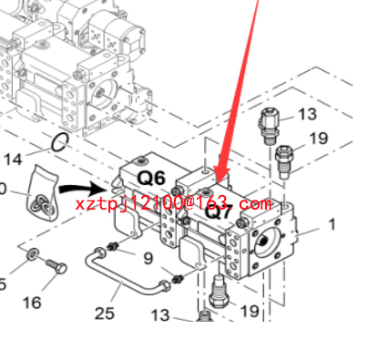 Spreader mixing scraper hydraulic pump part number