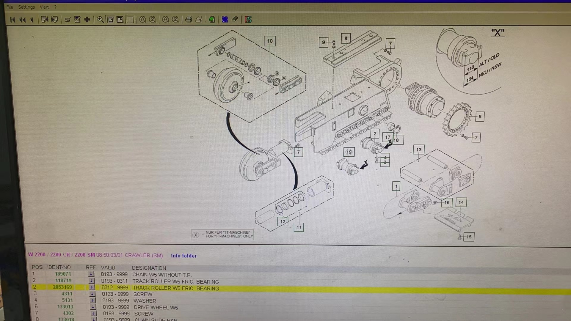 TRACK ROLLER W5 FRIC.BEARING 2053169