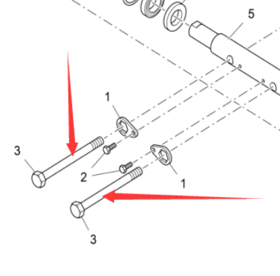 Fogler paver scraper large chain tensioning bolt 9