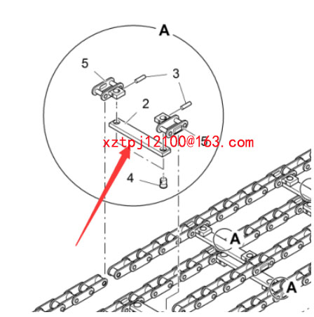 Material conveying scraper strip of paver 46065027