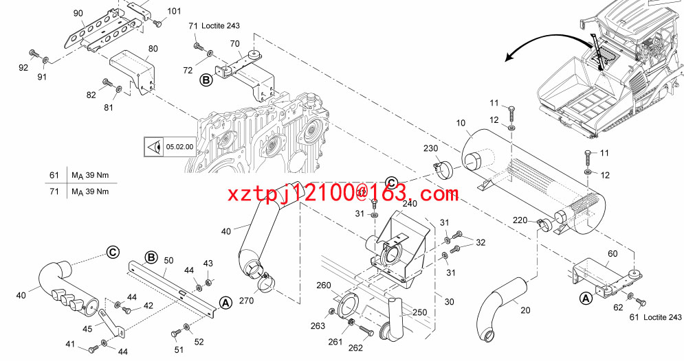 Fogler S1900-3 paver CONNECTION PIPE 2279042	