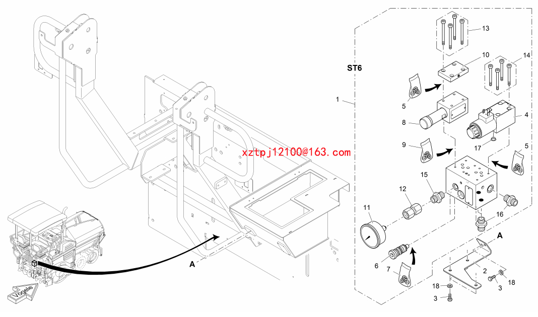 S1300-2 paver VALVE BLOCK 2045265 