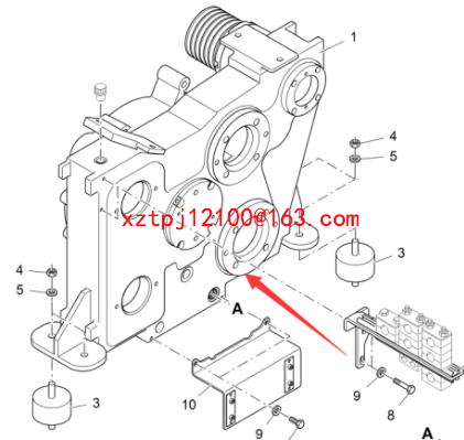 Transfer box assembly of Fogler paver, 2034605