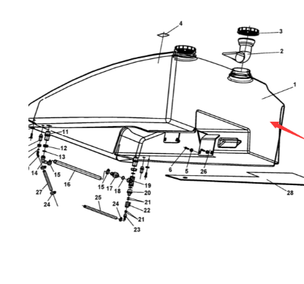 Paving machine sprinkler tank part number 48122666