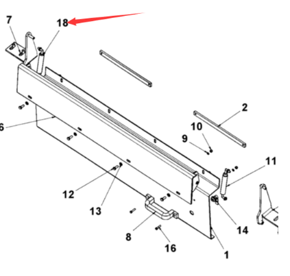 Side cover gas spring of paver, part number 481226