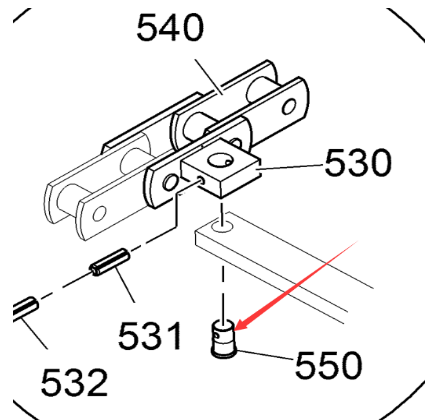 Fugler scraper pin part number 2037948