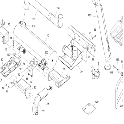 Fugler muffler exhaust pipe (90 degree long) part 