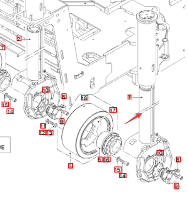 Wirtgen wheel bracket part number 2273163