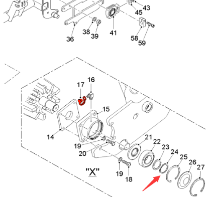 Wirtgen primary folding roller locking ring part n