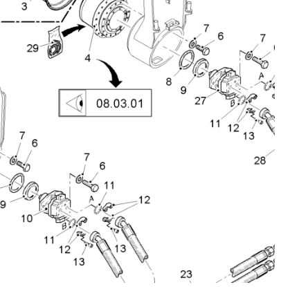 Wirtgen right side walking motor part number 19279
